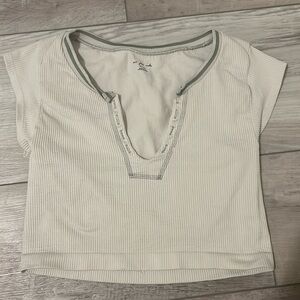 BDG Urban Outfitters Going for Gold Crop Top in Ivory